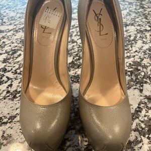 Platform YSL Tribtoo Heel Gray Neutral 39.5 / 9.5